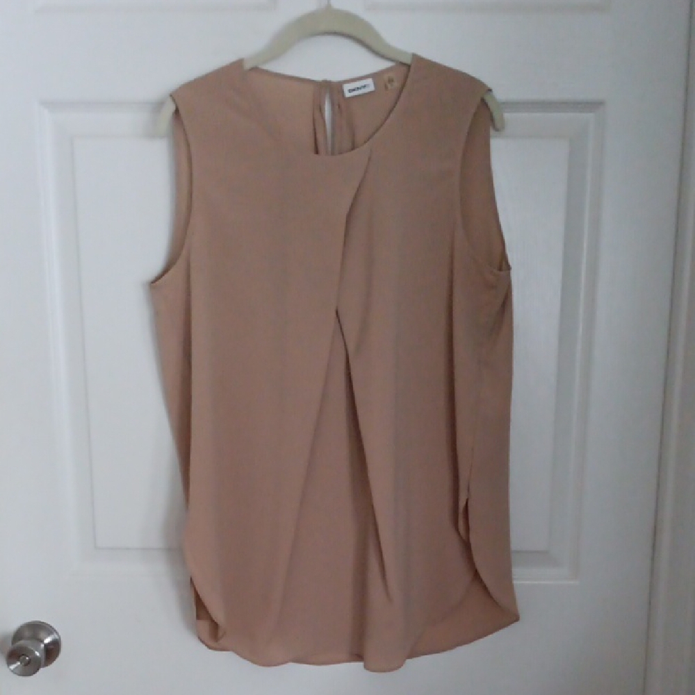 Elegant Beige Sleeveless Top